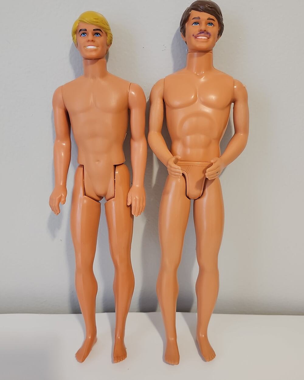Two Ken Barbie Dolls Sunsational Malibu Ken 1981 Brunette Ken Mattel Vintage